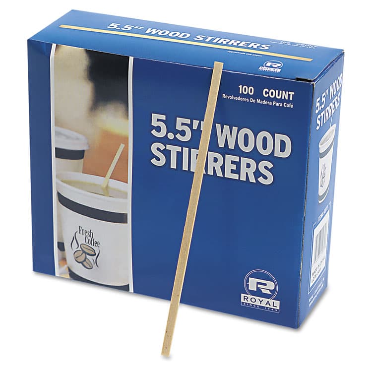 AMERCAREROYAL Wood Stir Sticks, 5.5", 10,000/Carton (RPPR810CT) thumbnail 4