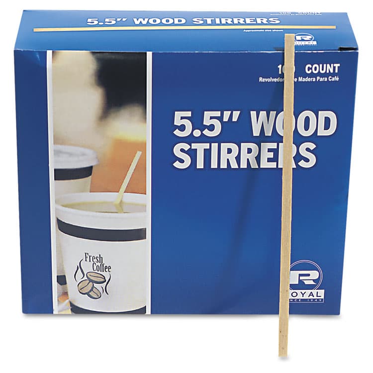AMERCAREROYAL Wood Stir Sticks, 5.5", 10,000/Carton (RPPR810CT) thumbnail 2