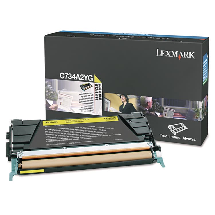 LEXMARK INT'L, . C734A2YG Toner, 6,000 Page-Yield, Yellow (LEXC734A2YG)