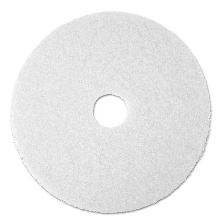3M/COMMERCIAL TAPE DIV. Low-Speed Super Polishing Floor Pads 4100, 19" Diameter, White, 5/Carton (MMM08483)