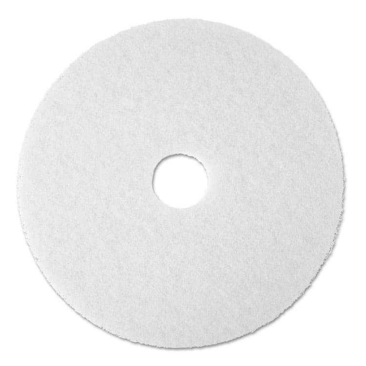 3M/COMMERCIAL TAPE DIV. Low-Speed Super Polishing Floor Pads 4100, 17" Diameter, White, 5/Carton (MMM08481)