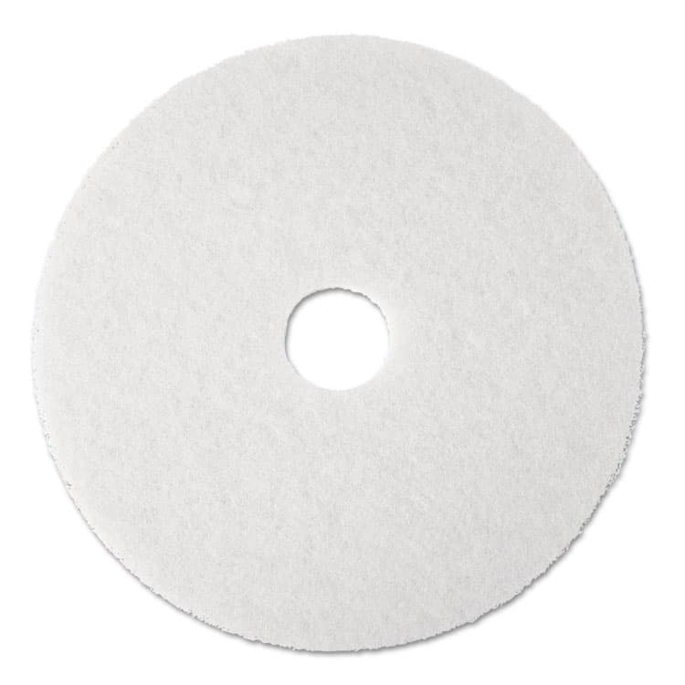 3M/COMMERCIAL TAPE DIV. Low-Speed Super Polishing Floor Pads 4100, 13" Diameter, White, 5/Carton (MMM08477)