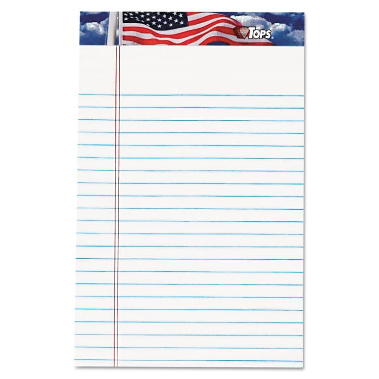TOPS BUSINESS FORMS American Pride Writing Pad, Red/White/Blue Headband, Narrow Rule, (50) White 5 x 8 Sheets, 12/Pack (TOP75101) thumbnail 2