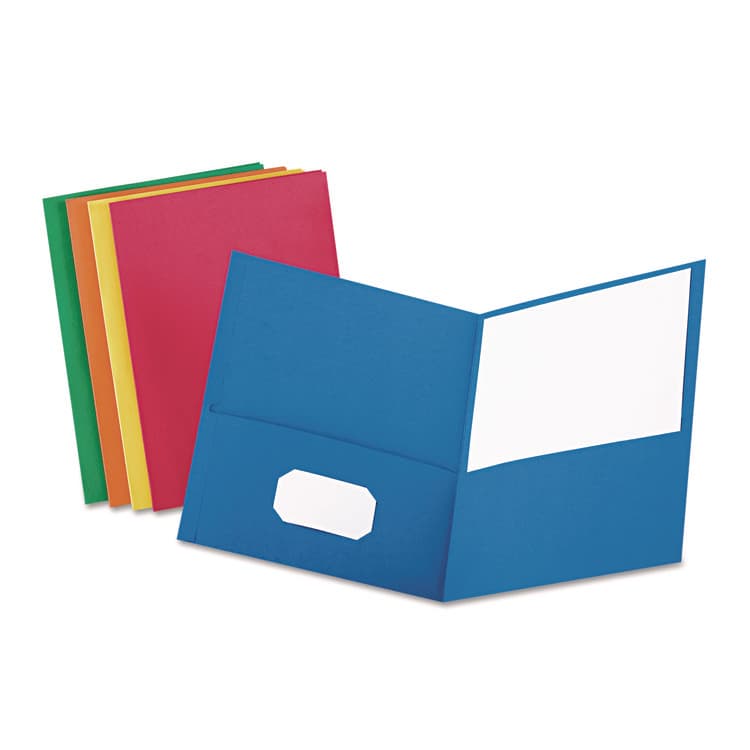 TOPS BUSINESS FORMS Twin-Pocket Folder, Accommodates (100) 11 x 8.5 Sheets, Assorted Colors, 25/Box (OXF57513)