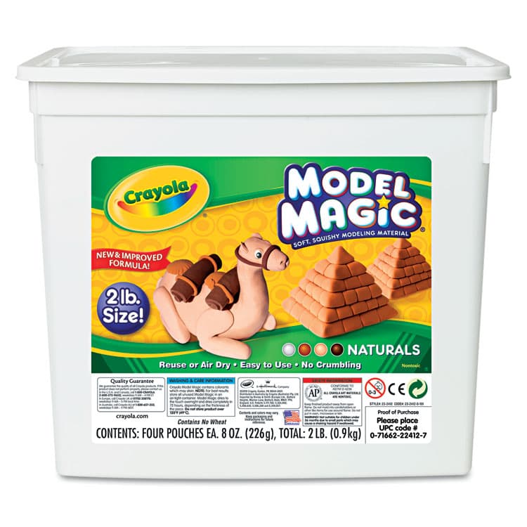 BINNEY & SMITH / CRAYOLA Model Magic Modeling Compound, 8 oz Packs, 4 Packs, Assorted Natural Colors, 2 lbs (CYO232412)