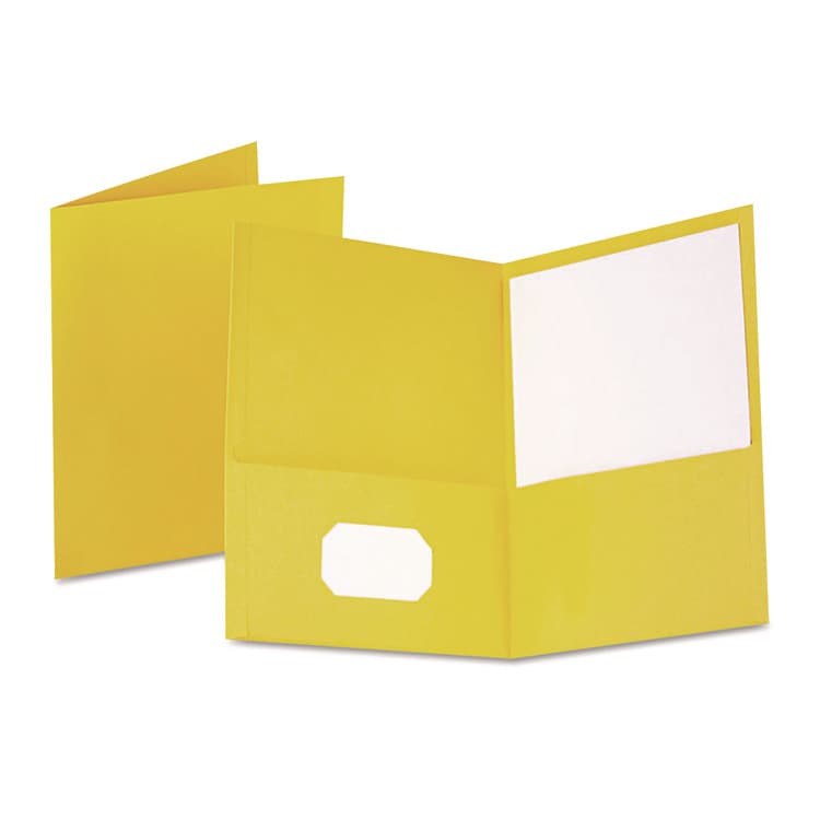 TOPS BUSINESS FORMS Twin-Pocket Folder, Accommodates (100) 11 x 8.5 Sheets, Yellow, 25/Box (OXF57509)