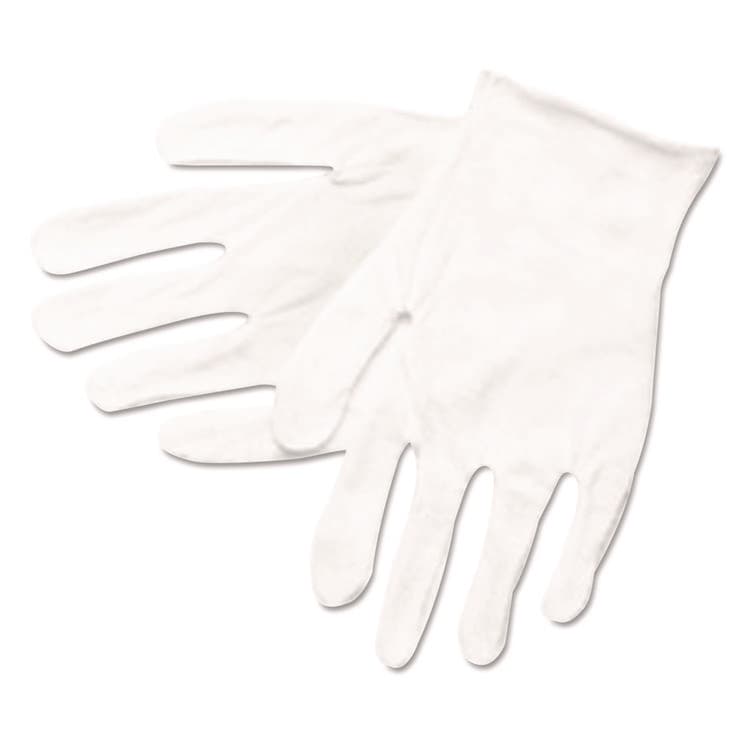 MCR SAFETY Cotton Inspector Gloves, Reversible, One Size Fits Most, White, 12 Pairs (CRW8600C)