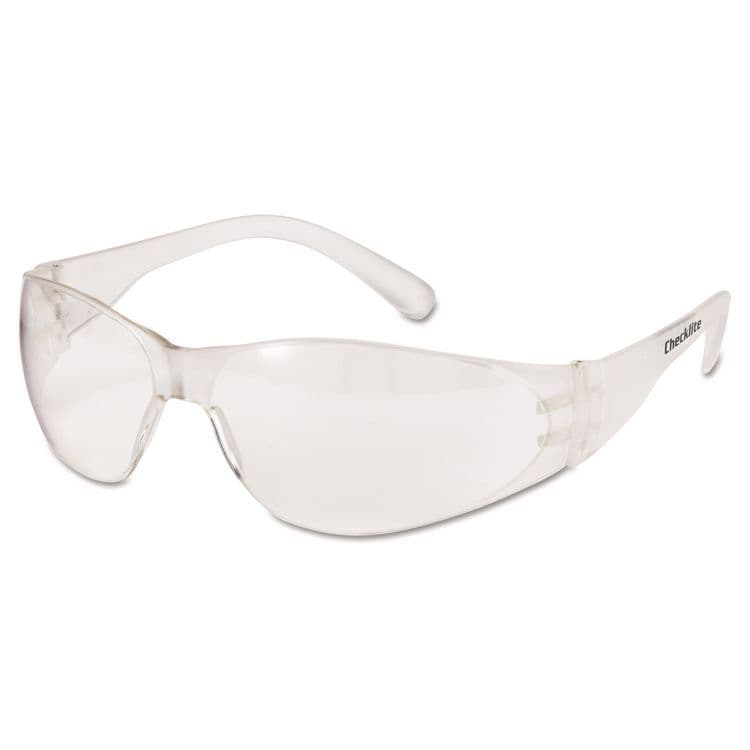 MCR SAFETY Checklite Safety Glasses, Frameless, Clear Single Lens, 12/Box (CRWCL010BX)