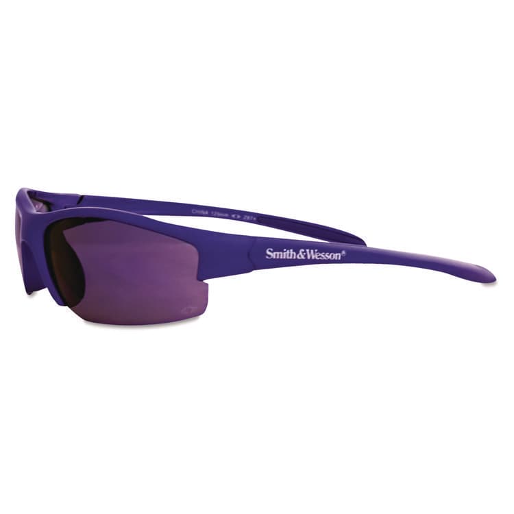 SMITH AND WESSON Equalizer Safety Eyewear, Blue Half Frame, Mirrored Blue Dual Lens (ANS21301)