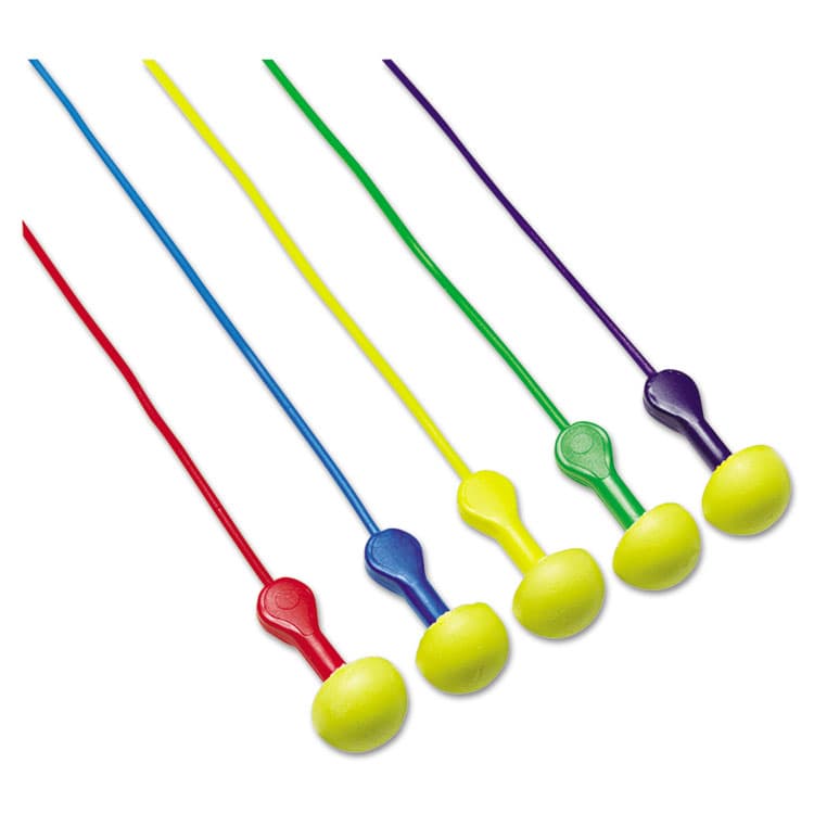 3M/COMMERCIAL TAPE DIV. E-A-R Express Pod Plugs Single-Use Earplugs, Corded, 25 dB NRR, Yellow Plug Tips/Assorted Color Cords and Grips, 100 Pairs (MMM3111115)