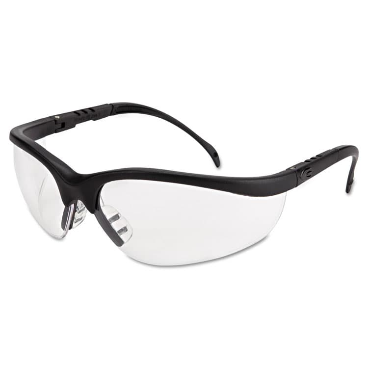 MCR SAFETY Klondike Safety Glasses, Matte Black Half Frame, Clear Dual Anti-Fog Lens (CRWKD110AF)