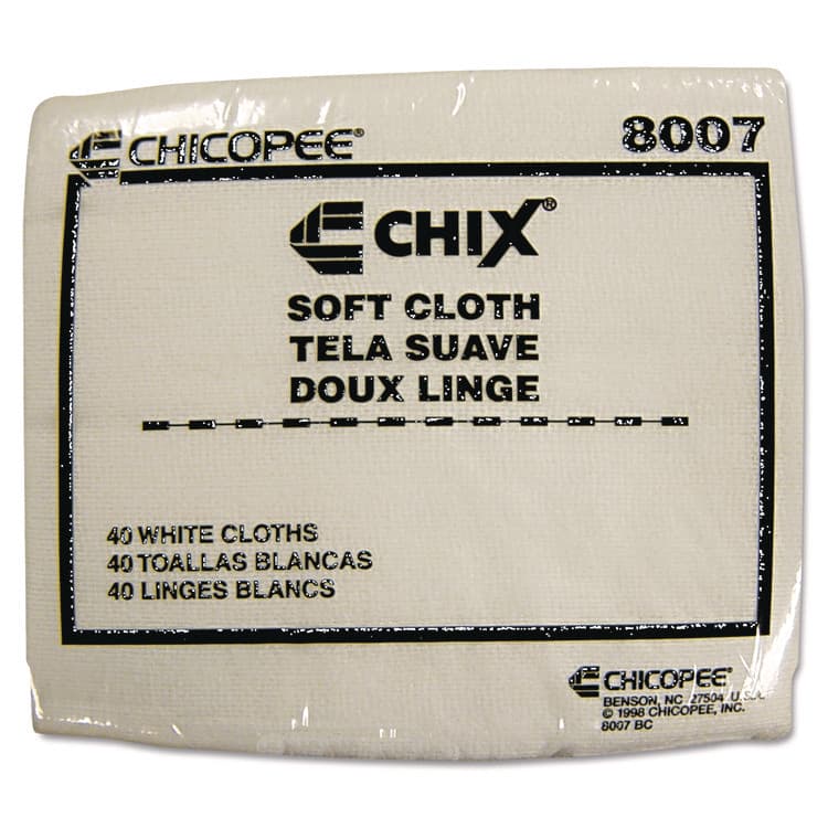 CHICOPEE, Soft Cloths, 13 x 15, White, 40/Pack, 30 Packs/Carton (CHI8007)