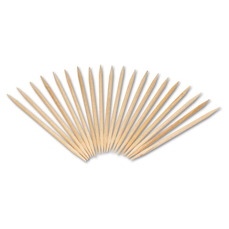 AMERCAREROYAL Round Wood Toothpicks, 2.5", Natural, 800/Box, 24 Boxes/Case, 5 Cases/Carton (RPPR820)