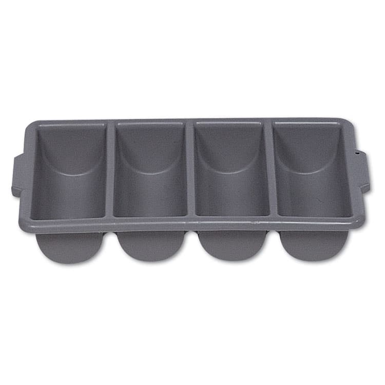 RUBBERMAID COMMERCIAL PROD. Cutlery Bin, 4 Compartments, 11.5 x 21.25 x 3.75, Plastic, Gray (RCP3362GRA)