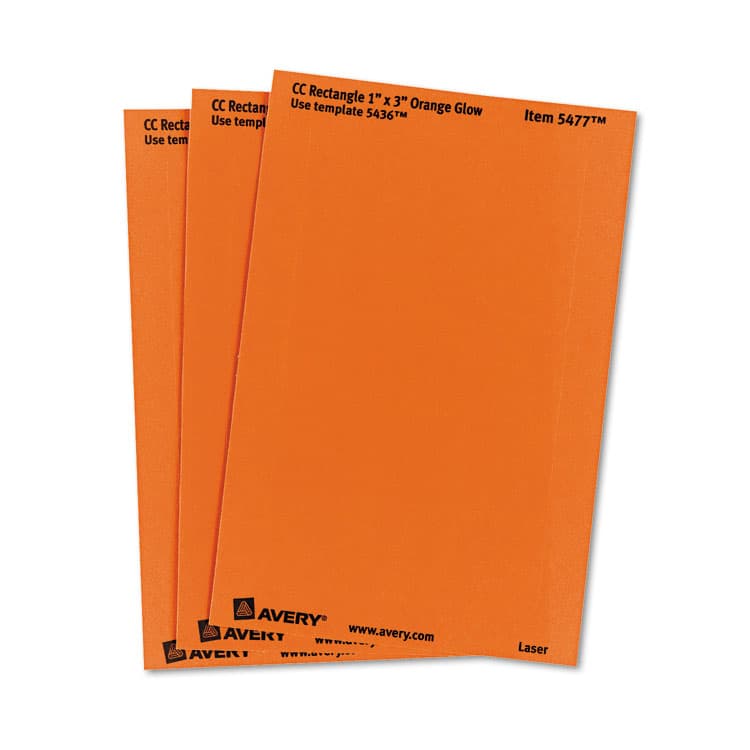 AVERY PRODUCTS CORPORATION Printable Self-Adhesive Removable Color-Coding Labels, 1 x 3, Neon Orange, 5/Sheet, 40 Sheets/Pack, (5477) (AVE05477) thumbnail 3