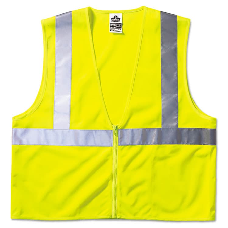 ERGODYNE CORPORATION GloWear 8210Z Class 2 Economy Vest, Polyester Mesh, Large to X-Large, Lime (EGO21055)