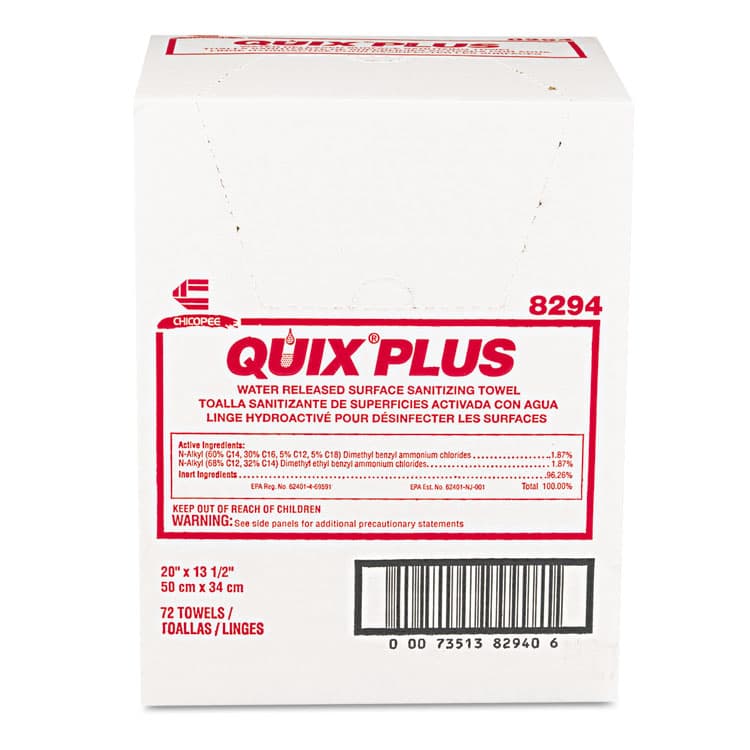 CHICOPEE, Quix Plus Cleaning and Sanitizing Towels, 13.5 x 20, Pink, 72/Carton (CHI8294) thumbnail 2