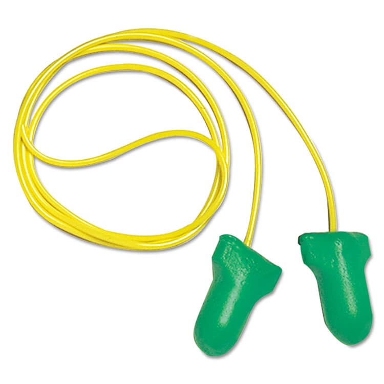 HONEYWELL ENVIRONMENTAL MAXIMUM Lite Single-Use Earplugs, Corded, 30NRR, Green, 100 Pairs (HOWLPF30)