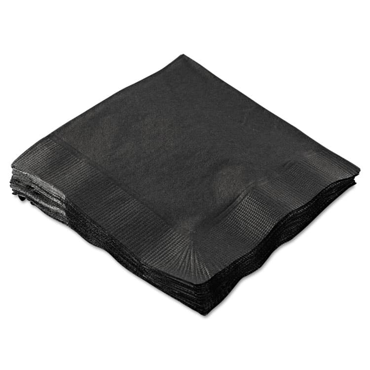 HOFFMASTER Embossed Beverage Napkins, 2-Ply, 9.5 x 9.5, Black, 1,000/Carton (HFM180313)
