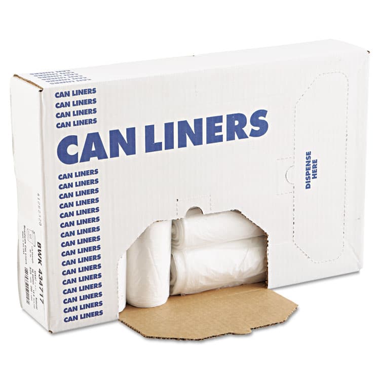HERITAGE High-Density Can Liners with AccuFit Sizing, 23 gal, 14 mic, 29" x 45", Natural, 25 Bags/Roll, 10 Rolls/Carton (HERZ5845HNR01)