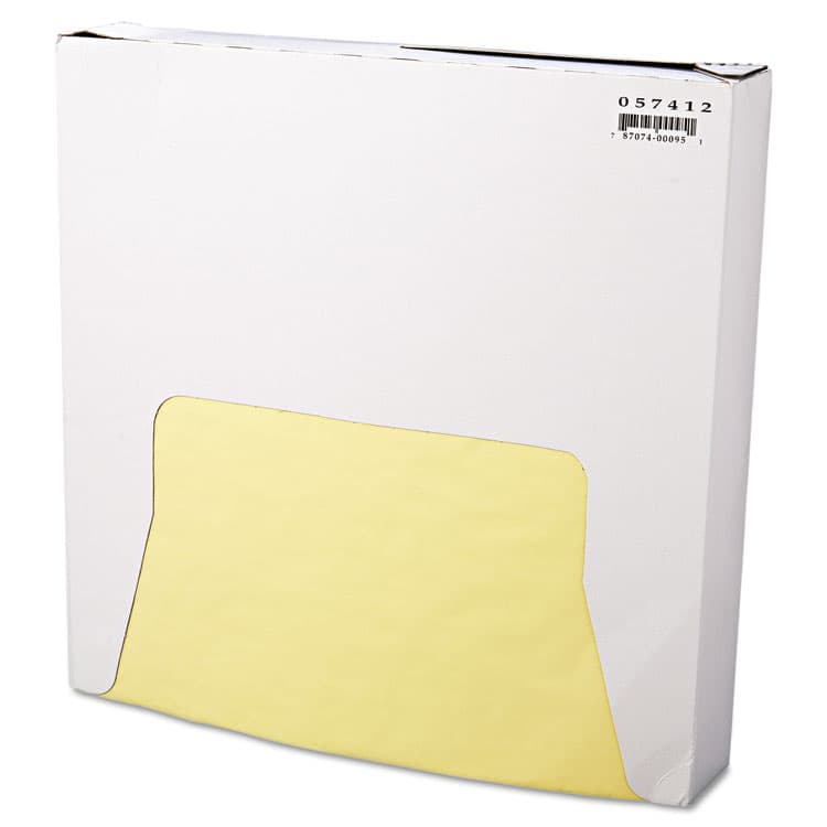 BAGCRAFT Grease-Resistant Paper Wraps and Liners, 12" x 12", Yellow, 1,000/Box, 5 Boxes/Carton (BGC057412)