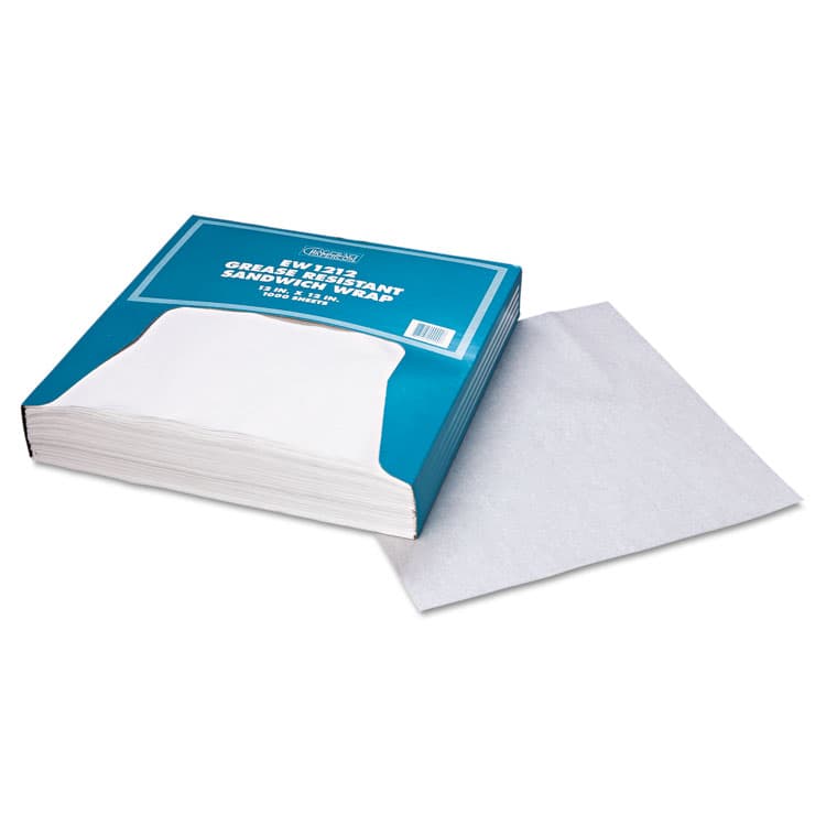 BAGCRAFT Grease-Resistant Paper Wraps and Liners, 12 x 12, White, 1,000/Box, 5 Boxes/Carton (BGC057012) thumbnail 3