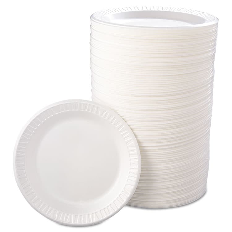 DART Quiet Classic Laminated Foam Dinnerware, Plate, 9" dia, White, 500/Carton (DCC9PWQR) thumbnail 2