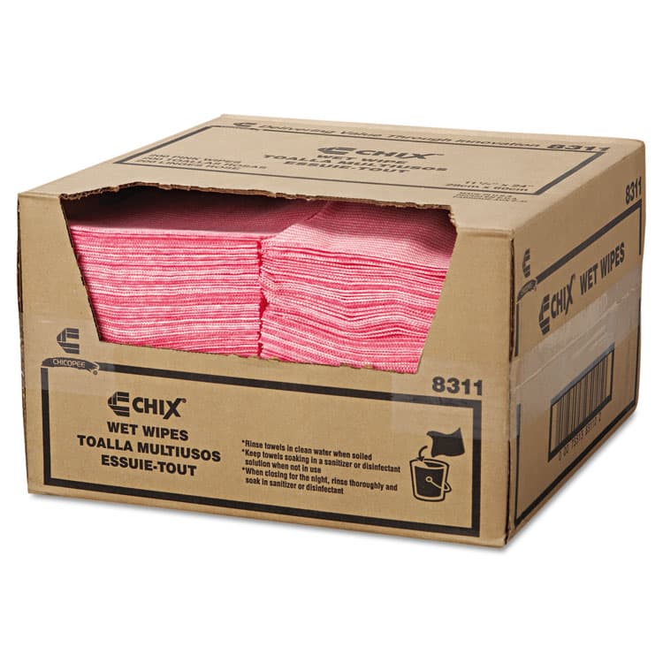 CHICOPEE, Wet Wipes, Stripe Design, 11.5 x 24, White/Pink, 200/Carton (CHI8311) thumbnail 3