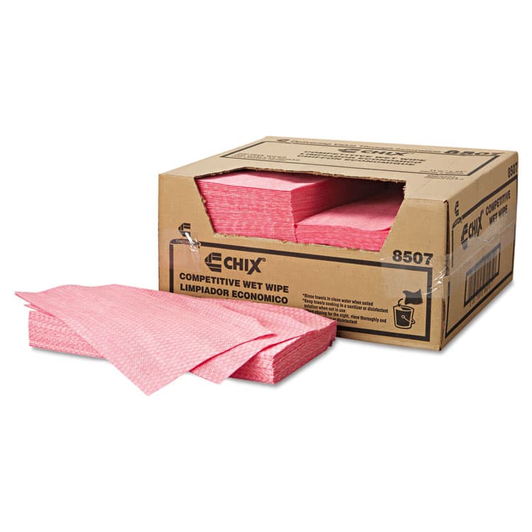 CHICOPEE, Wet Wipes, Diamond-Pattern Design, 11.5 x 24, White/Pink, 200/Carton (CHI8507)