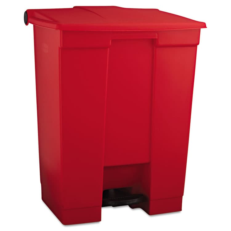 RUBBERMAID COMMERCIAL PROD. Indoor Utility Step-On Waste Container, 18 gal, Plastic, Red (RCP614500RED)