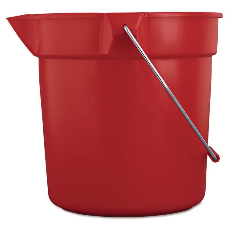 RUBBERMAID COMMERCIAL PROD. BRUTE Round Utility Pail, 10 qt, Plastic, Red, 10.5" dia (RCP2963RED)