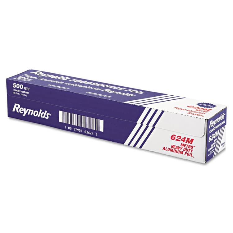 REYNOLDS FOOD PACKAGING Metro Aluminum Foil Roll, Heavy Duty Gauge, 18" x 500 ft (RFP624M)
