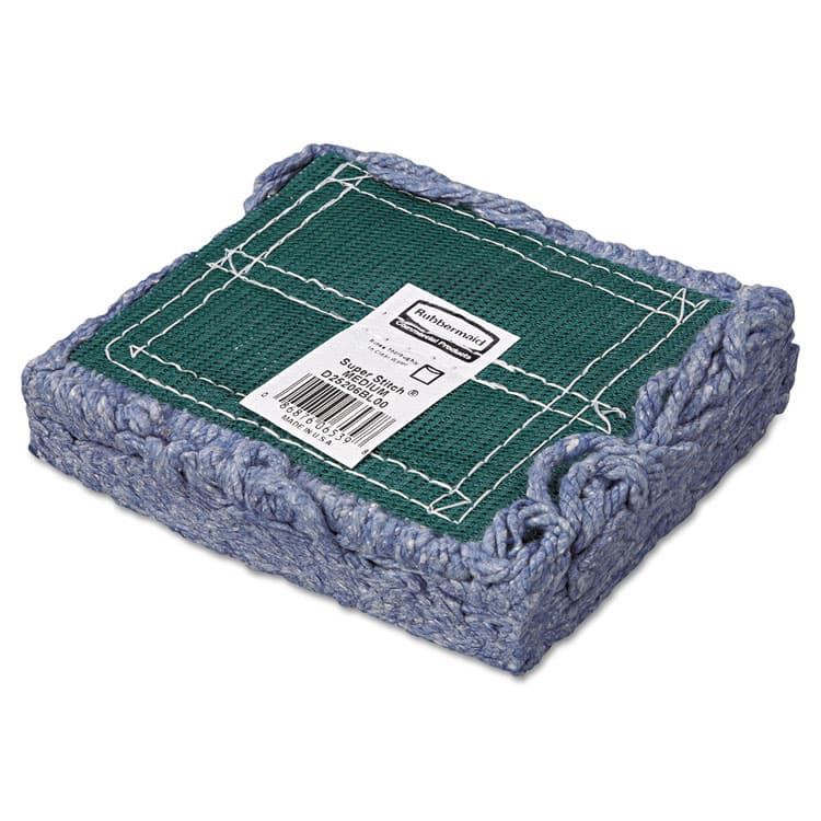 RUBBERMAID COMMERCIAL PROD. Super Stitch Blend Mop Head, Cotton/Synthetic, Medium, Blue, 6/Carton (RCPD252BLU) thumbnail 2