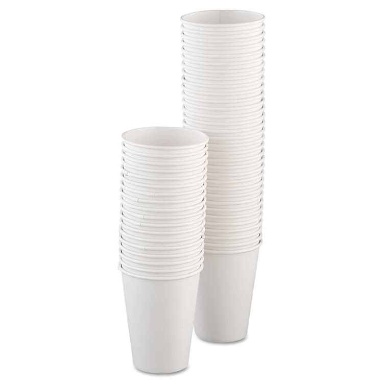 DART Single-Sided Poly Paper Hot Cups, 12 oz, White, 50/Bag, 20 Bags/Carton (SCC412WN) thumbnail 2