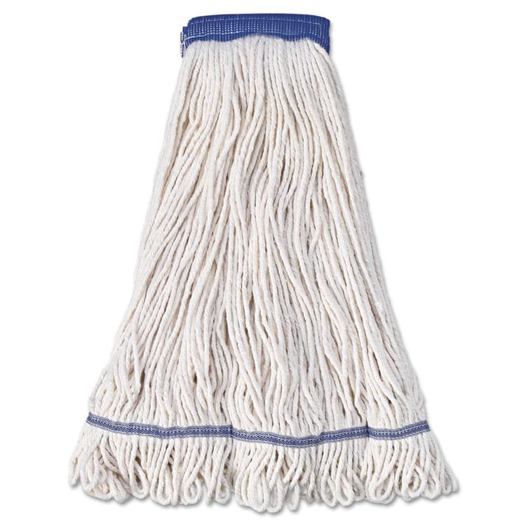 BOARDWALK Super Loop Wet Mop Head, Cotton/Synthetic Fiber, 5" Headband, X-Large Size, White, 12/Carton (BWK504WH)