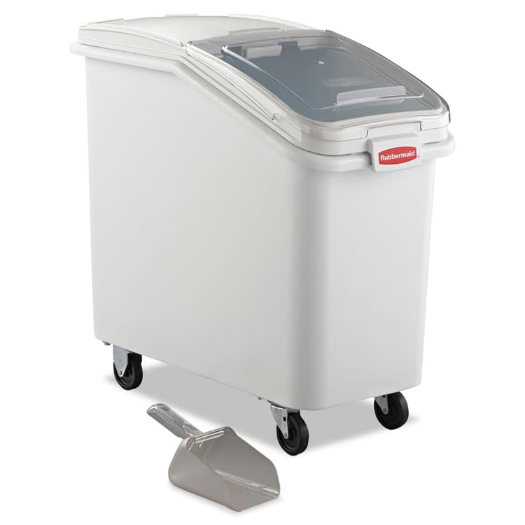 RUBBERMAID COMMERCIAL PROD. ProSave Mobile Ingredient Bin, 26.18 gal, 15.5 x 29.5 x 28, White, Plastic (RCP360288WHI)