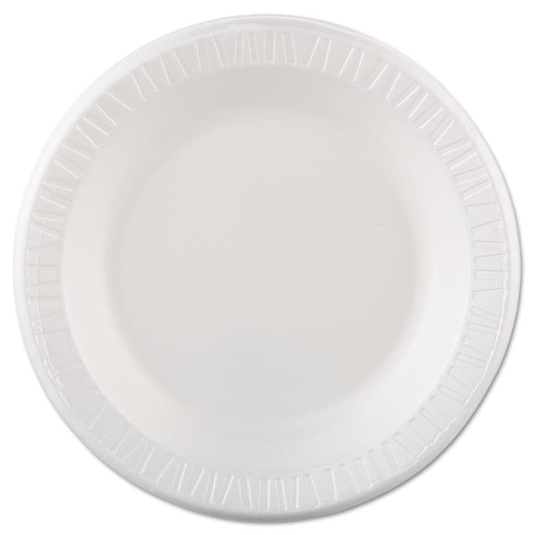 DART Quiet Classic Laminated Foam Dinnerware, Plate, 10.25" dia, White, 125/Pack, 4 Packs/Carton (DCC10PWQR)