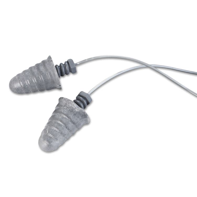 3M/COMMERCIAL TAPE DIV. E-A-R Skull Screws Earplugs, Corded, 32 dB NRR, Gray, 120 Pairs (MMMP1301)