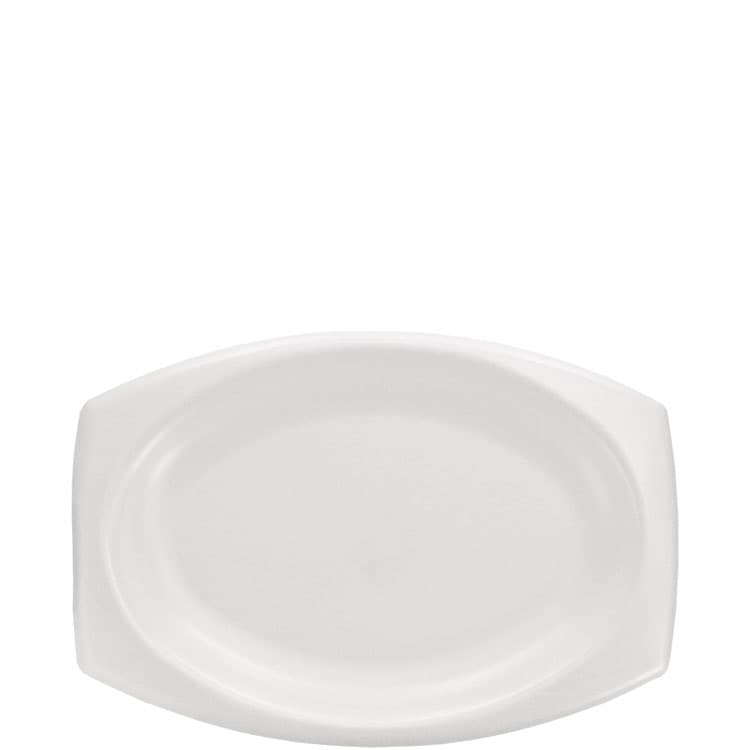 DART Quiet Classic Laminated Foam Dinnerware, Platter, 6.7 x 9.8, White, 500/Carton (DCC9PRWQR)