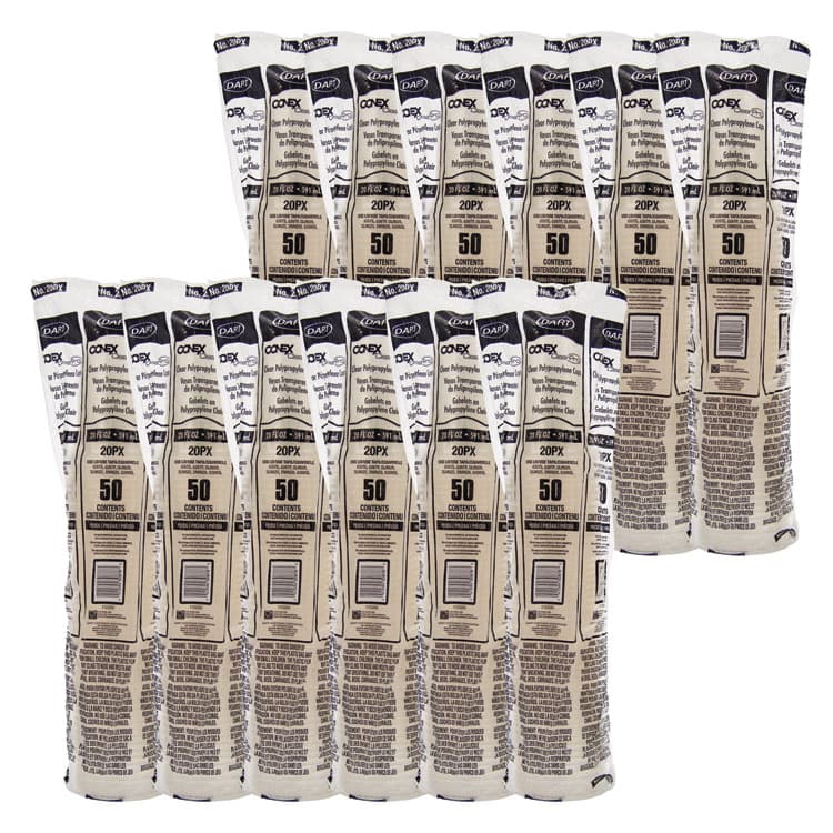 DART Polypropylene Cups, Cold Cups, 20 oz, Plastic, Clear, 50/Bag, 12 Bags/Carton (DCC20PX) thumbnail 3