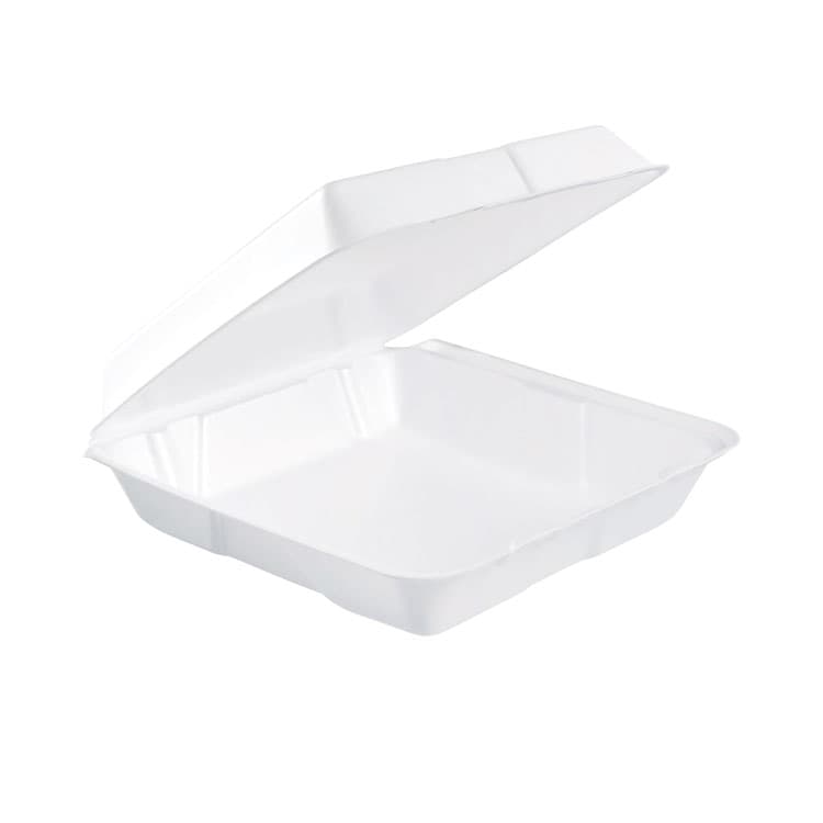 DART Foam Hinged Lid Containers, 9.25 x 9.5 x 3, 200/Carton (DCC95HT1R)