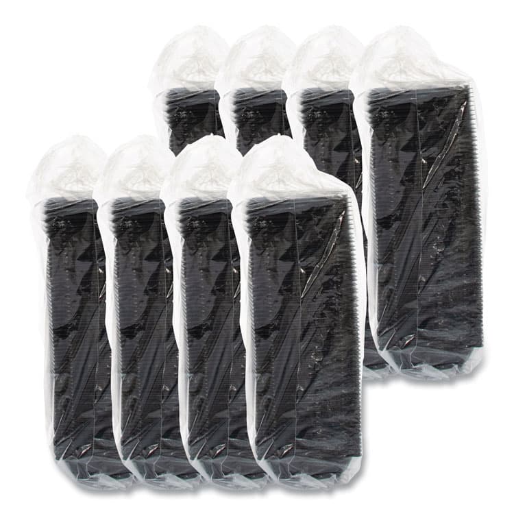 DART PresentaBowls Pro Black Square Bowls, 8 oz, 5 x 5 x 1.5, Plastic, 63/Bag, 8 Bags/Carton (DCCB8SB) thumbnail 3