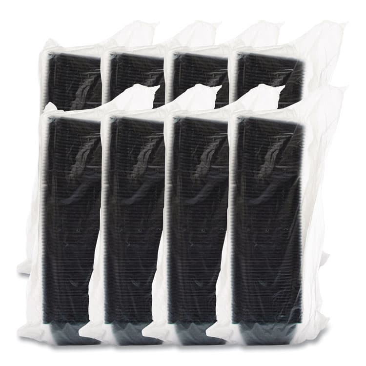 DART PresentaBowls Pro Black Square Bowls, 12 oz, 5 x 5 x 2, Black, Plastic, 63/Bag, 8 Bags/Carton (DCCB12SB) thumbnail 3