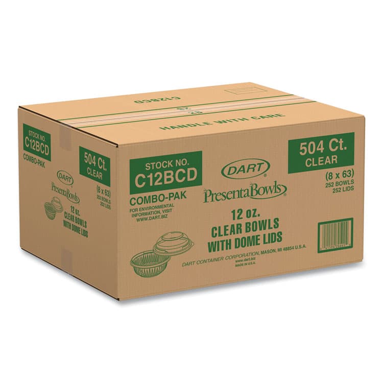 DART PresentaBowls Clear Bowls, 12 oz, Plastic, 504/Carton (DCCC12BCD) thumbnail 4