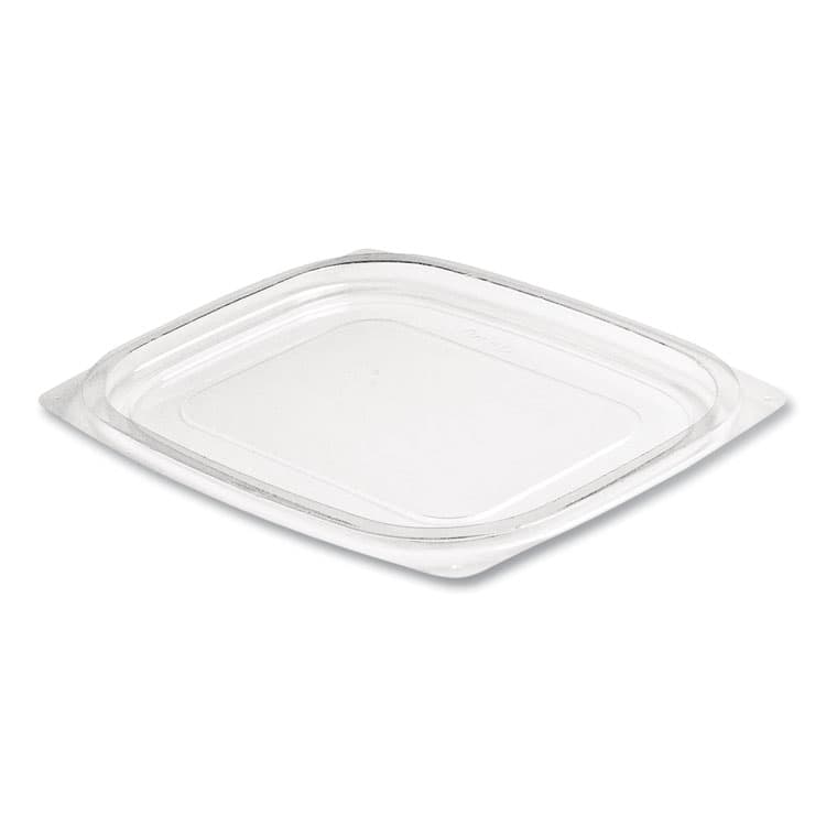 DART ClearPac Clear Container Lids, Flat, 4.9 x 5.9, Clear, Plastic, 63/Pack, 16 Packs/Carton (DCCC12DLR)
