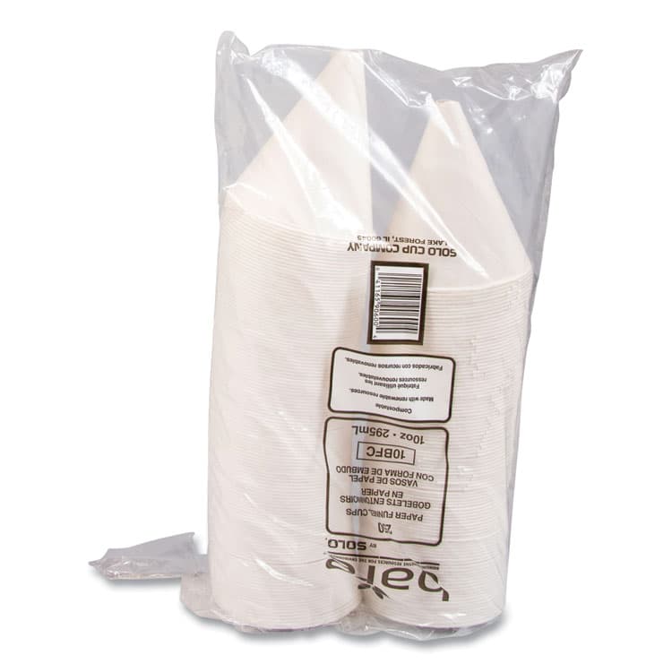DART Bare Eco-Forward Treated Paper Funnel Cups, ProPlanet Seal, 10 oz, White, 250/Bag, 4 Bags/Carton (SCC10BFC) thumbnail 2