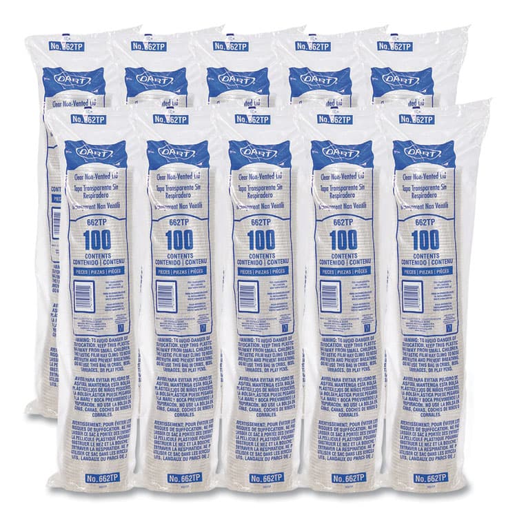 DART Non-Vented Cup Lids, Fits 9 oz to 22 oz Cold Cups, Plastic, Clear, 1,000/Carton (DCC662TP) thumbnail 3