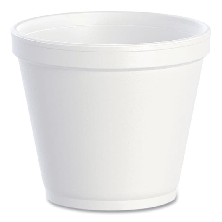 DART Food Containers, Squat, 8 oz, White, Foam, 1,000/Carton (DCC8SJ12)