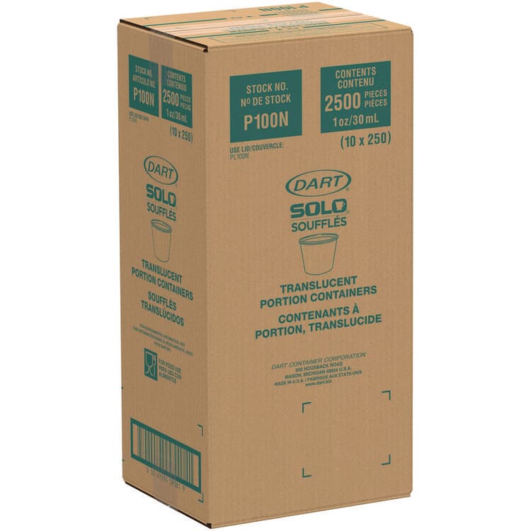 DART Polystyrene Portion Cups, 1 oz, Plastic, Translucent, 2,500/Carton (DCCP100N) thumbnail 4