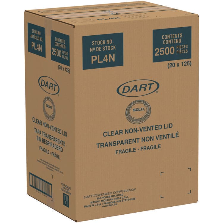 DART Portion/Souffle Cup Lids, Fits 3.25 oz to 9 oz Portion Cups, Plastic, Clear, 125/Pack, 20 Packs/Carton (DCCPL4N) thumbnail 4